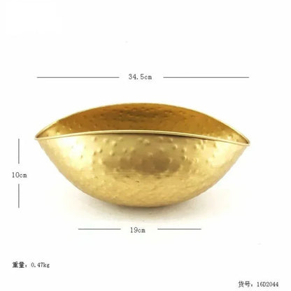 Large Golden Iron Flower Pot – Handmade Jubao Vase for Plants, Home & Hotel Décor, Decorative Metal Flowering Bowl