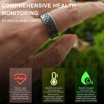 2026 Smart Ring Health Tracker – Heart Rate, Blood Pressure, Blood Oxygen & Sleep Monitoring Fitness Activity Ring with Step Counter, Waterproof Wearable Device