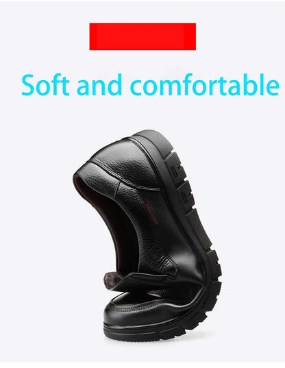 Genuine Leather Casual Shoes for Men – Flat Platform Walking Loafers, Breathable Handmade Outdoor Sneakers