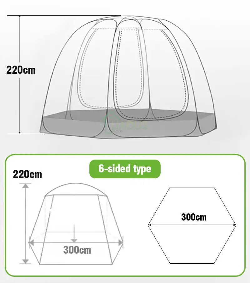 Camping Star Transparent Folding Tent – 4-8 Person Portable Spherical Tent, Rain/Windproof, Quick Opening for Outdoor Use