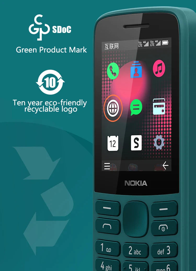 Nokia 215 4G Mobile Phone — Dual SIM, FM Radio, 1150mAh Standby, Feature Phone with Hebrew Keyboard, 100% Original