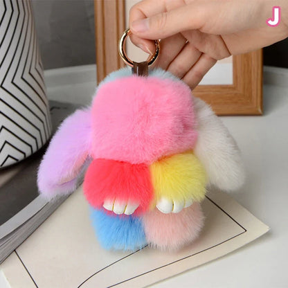 15cm Rabbit Fur Keychain - Soft Bag & Car Pendant Charm for Women, Jewelry Accessory Gift