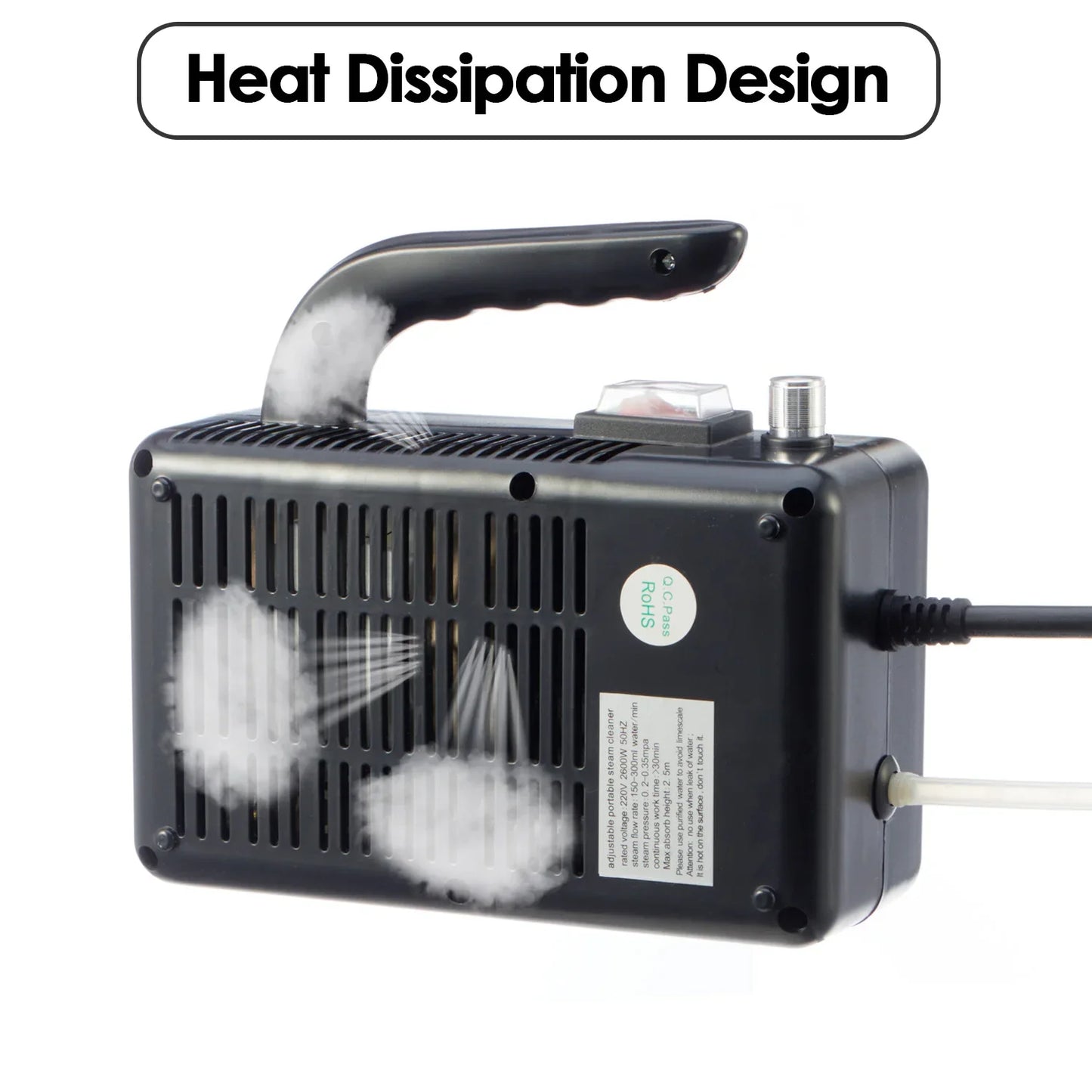 High-Temperature Steam Cleaner for Home Appliances – Sterilization, Kitchen Hood & Car Cleaner, US/EU Plug