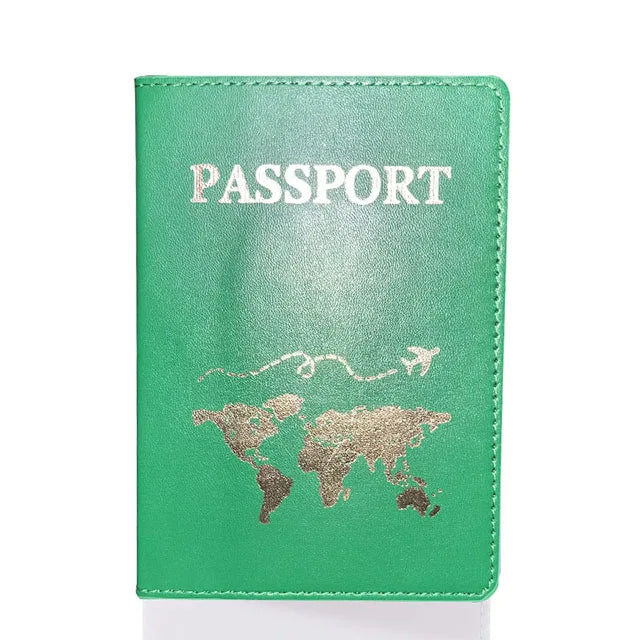 World Map Lover Passport Cover – Hot Stamping Travel Passport Holder Case for Men & Women, Fashion Wedding Gift Organizer