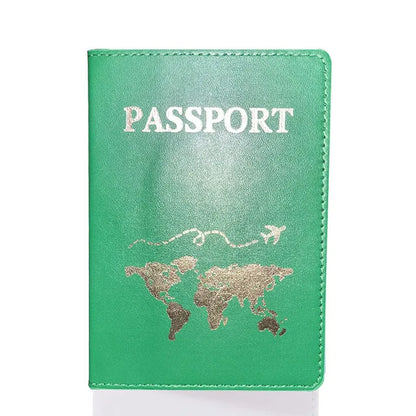 World Map Lover Passport Cover – Hot Stamping Travel Passport Holder Case for Men & Women, Fashion Wedding Gift Organizer