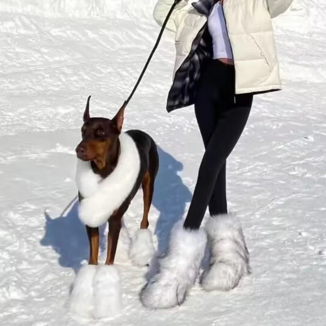Y2K Women’s Fluffy Mid-Calf Snow Boots – Warm Cotton Winter Fashion Shoes