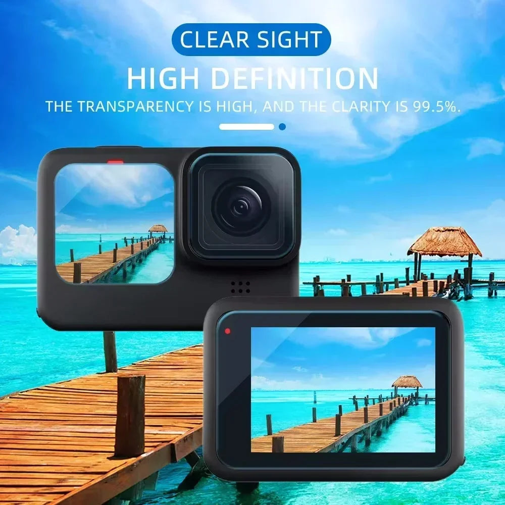 1-9PCS HD Tempered Glass Screen Protector Set – Front & Back Lens Protective Film for GoPro Hero 9-13 Black Cameras