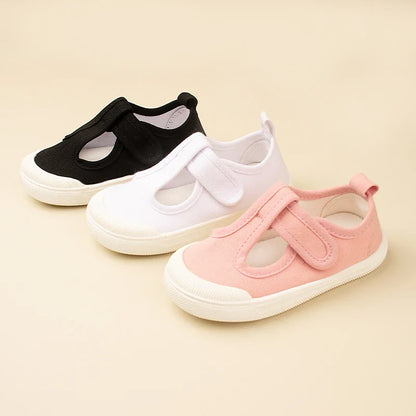 Spring & Autumn Kids Canvas Shoes — Personalized T-Shaped Breathable Sneakers for Children, Model EW8268