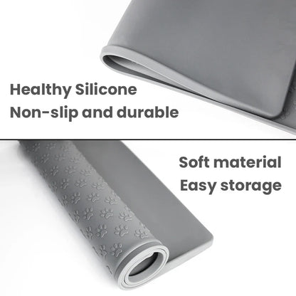 Silicone Pet Placemat: Waterproof Dog and Cat Feeding Mat - Protects Floors from Spills, Ideal for Food and Water Bowls