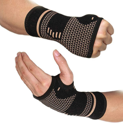 1PCS Copper Compression Gloves - Sports Wrist Guard Arthritis Gloves for Elastic Palm Brace, Fitness Wrist Support Wristband