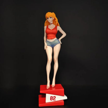Asuka Langley Summer Anime Figure - 22cm Collectible GK Statue for Desktop Decor & Adult Collectors