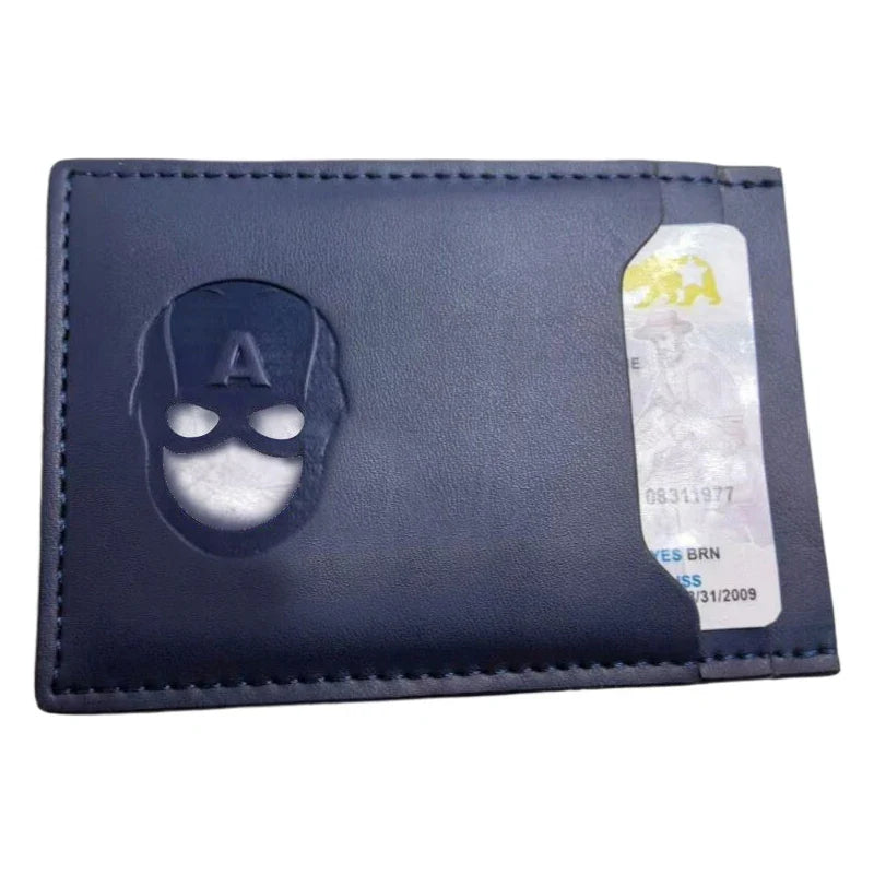 Leather Bat Wallet — Personalized Superhero Mask Card Holder, Bat ID Heroic Wallet Gift