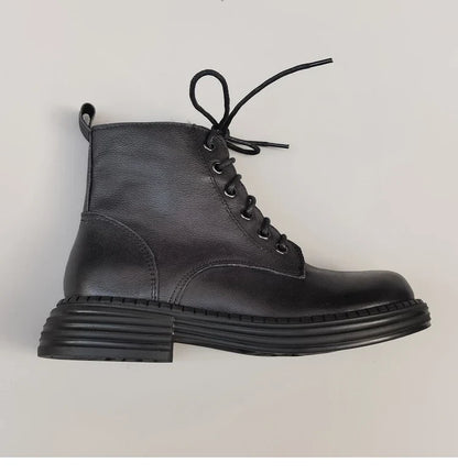 Careaymade 100% Genuine Leather Wide Casual Women’s Short Boots – Big Size, Handmade Men’s Wool Boots