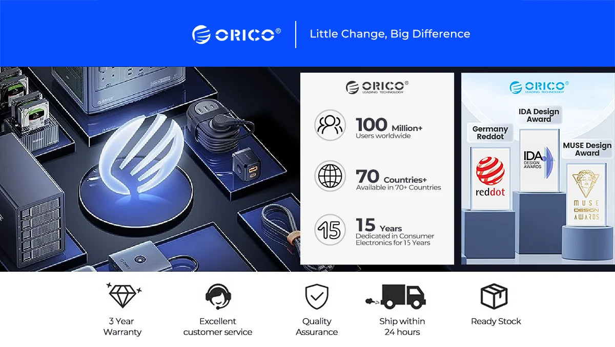 ORICO O7000 PCIe 4.0 7400MB/s M.2 NVMe SSD – Internal Solid State Drive for PS5, Gaming & Content Creators (M.2 M Key 2280)