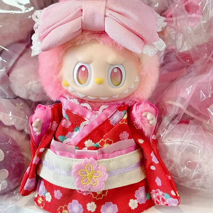 17cm Labubu V1-V3 Doll Clothes – Traditional Kimono Outfit Accessories, Fashion Gift
