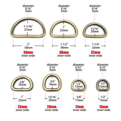 5Pcs Heavy-Duty Metal D-Ring Buckles – Thickened Leather Bag Strap Hardware for Backpack, Purse, Dog Collar & DIY Accessories