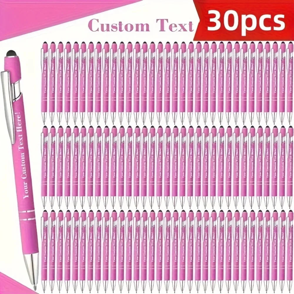 Customized Metal Ballpoint Pens - 30-Pack Engraved Logo Pens for Graduation & Holiday Gifts