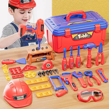 Children’s Toolbox Toy – Simulation Electric Drill & Repair Platform for Boys, Baby Screw Assembly Play Set