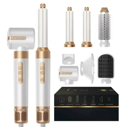 7 in 1 Professional Hair Dryer Set – High-Speed Brushless Motor, Negative Ion Curler, Straightener & Hot Comb