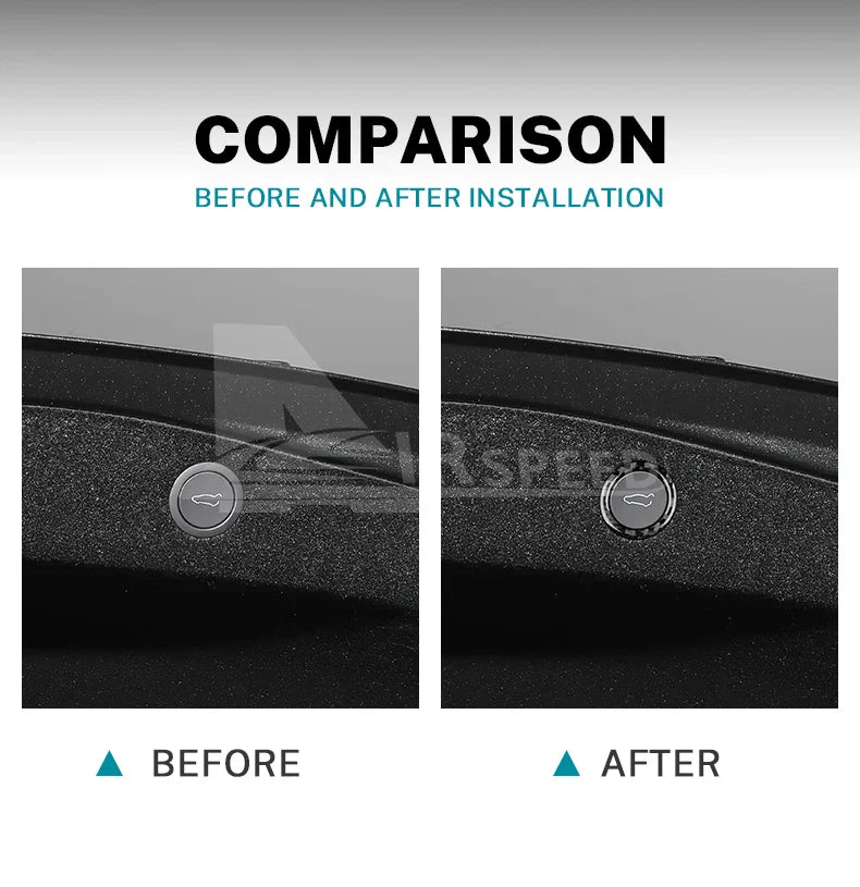 Soft Carbon Fiber Sticker — Interior Trim for Tesla Model 3 Highland 2024 & Model Y 2025, Car Trunk Switch Button Accessory
