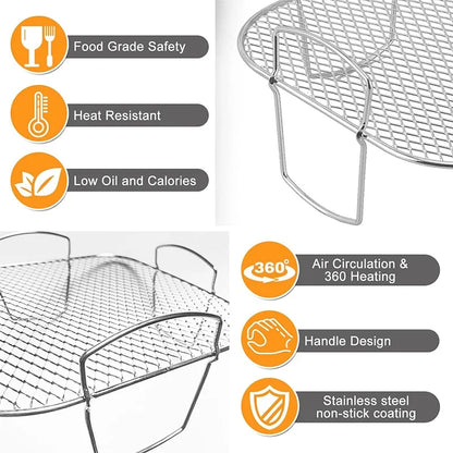 Air Fryer Baking Accessories Set – Wire Oven Grill Rack for 3-5.8QT COSORI, Gowise, Phillips, Ninja, Cozyna