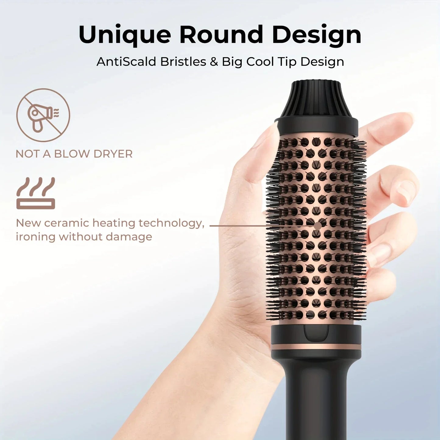 Electric Hair Curler & Straightener Hot Comb Brush – Professional Anti-Scald Thermal Styling Tool Valentine Gift Hair Tool