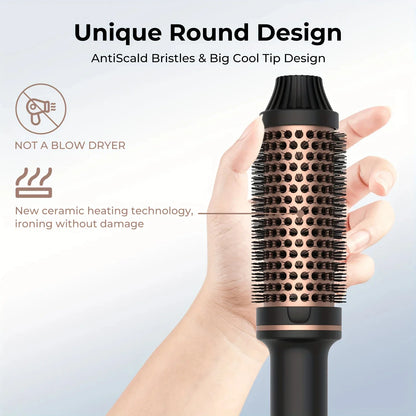 Electric Hair Curler & Straightener Hot Comb Brush – Professional Anti-Scald Thermal Styling Tool Valentine Gift Hair Tool