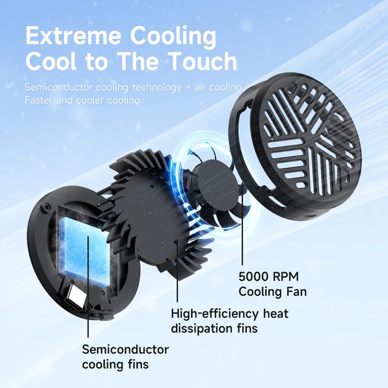 Hagibis Magnetic Phone Cooler – Universal Semiconductor Cooling Fan for iPhone 17 Pro, Black Shark & Gaming Live Streaming Phones