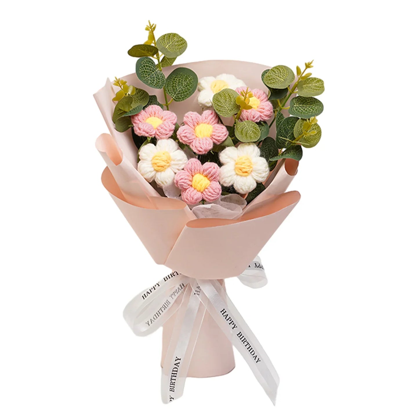 Knitted Flower Bouquet — Crochet Home Decor for Teacher’s Day, Birthday & Anniversary