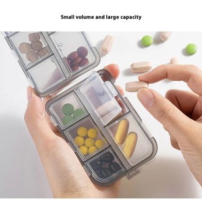 JUSTLANG Portable Medicine Box – Waterproof & Moisture-Proof Pill Container with 10 Small Grid Cells for Tablets Storage