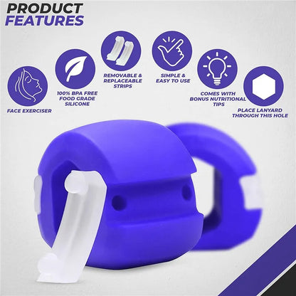 Jawline Exerciser - Facial Jaw Muscle Toner Training Fitness Ball - Anti-Aging Food-Grade Silica - Face Chin Cheek Lifting Slimming