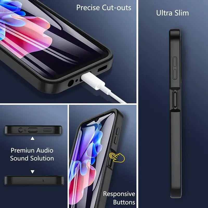 360° Full Body Screen Protector Case for Samsung Galaxy A Series - Transparent Shockproof Protective Cover