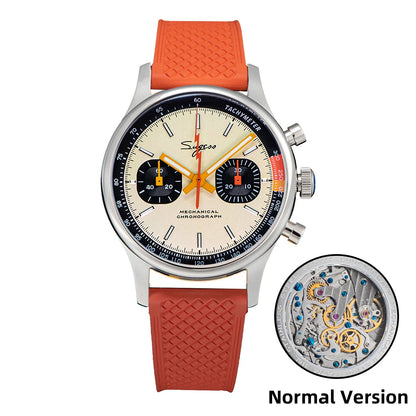 Sugess Men's Chronograph Mechanical Watch – Seagull ST19 Swan Neck Movement with Sapphire Crystal Racing V2