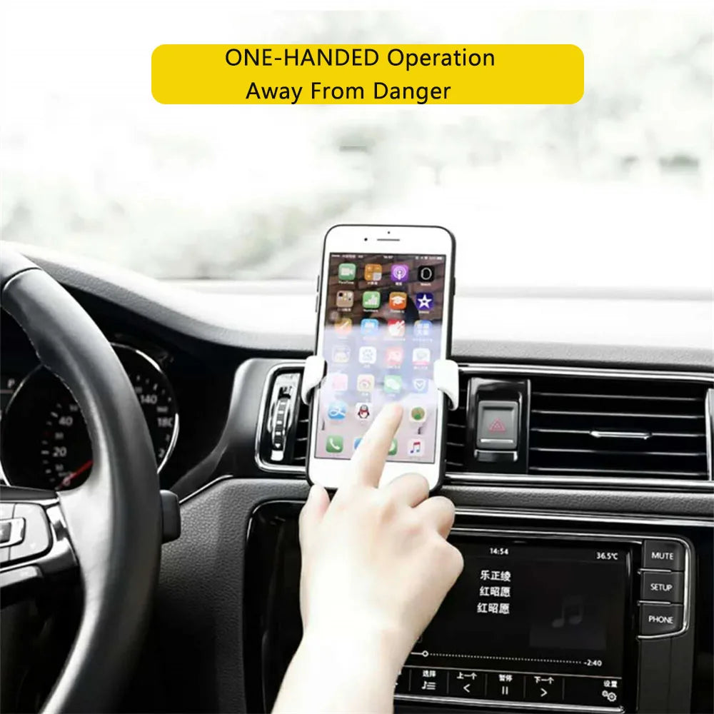 Gravity Car Phone Holder – Air Vent Clip Mount for iPhone & Smartphones