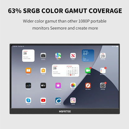 HGFRTEE 14.1 Inch Portable Monitor - IPS Extended Second Screen Display with Bracket for Laptop Xbox Raspberry Pi Gaming