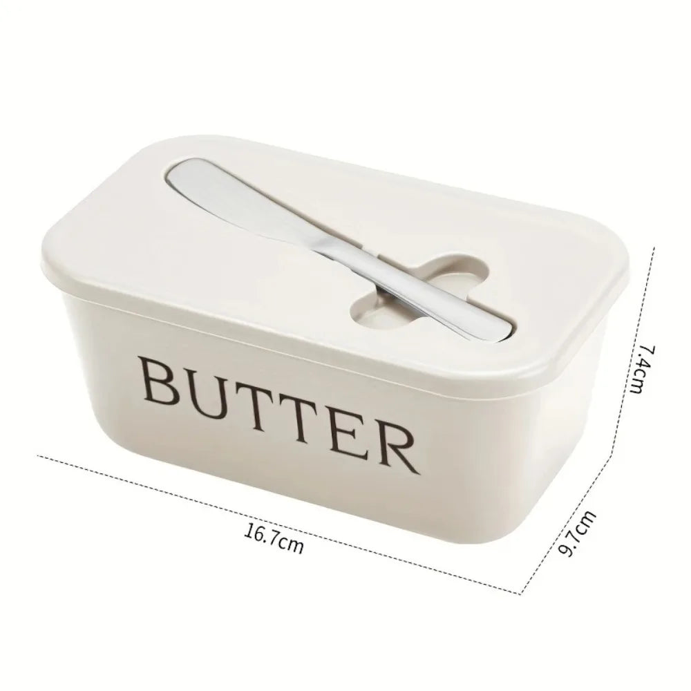 Airtight Butter Dish with Built-In Knife & Slicer – Butter and Cheese Storage Container