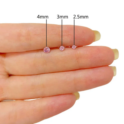 ASTM F136 Titanium CZ Labret Stud Earrings for Ear, Lip & Nose Piercings