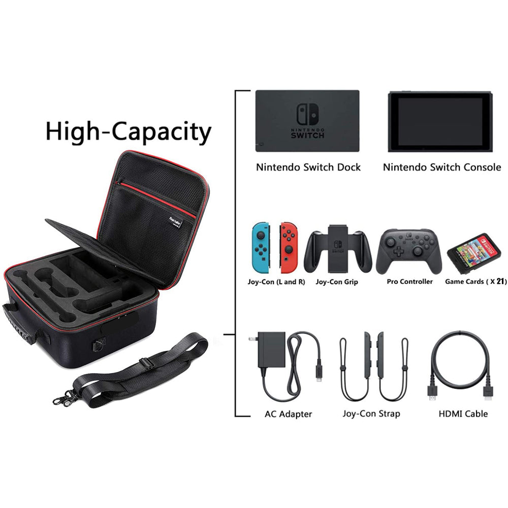 Nintendo Switch OLED Carrying Case - Large Capacity Storage Pouch with Card Slot | Protective Bag for Game Accessories