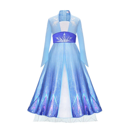 2026 Girls Princess Costume Dress - Elsa, Anna, Snow White, Aurora, Moana, Rapunzel, Mermaid & Belle Carnival Cosplay Party Outfit