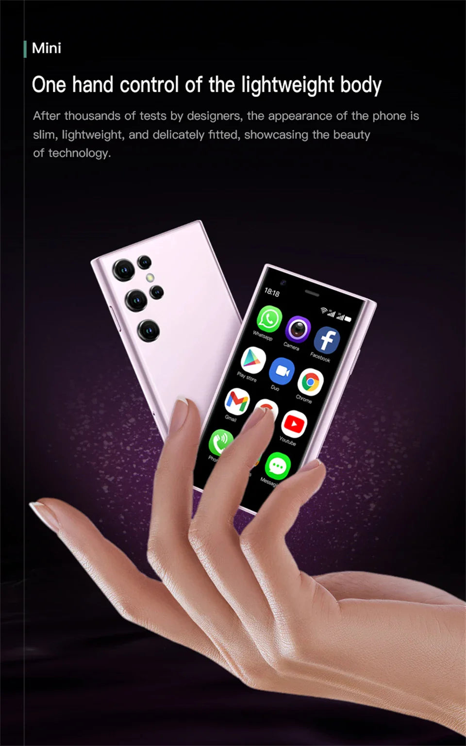 SOYES S23 Pro Mini Android Phone — 3.0" Display, 2GB RAM, 16GB ROM, Dual SIM, 1000mAh, 3G Compact Smartphone