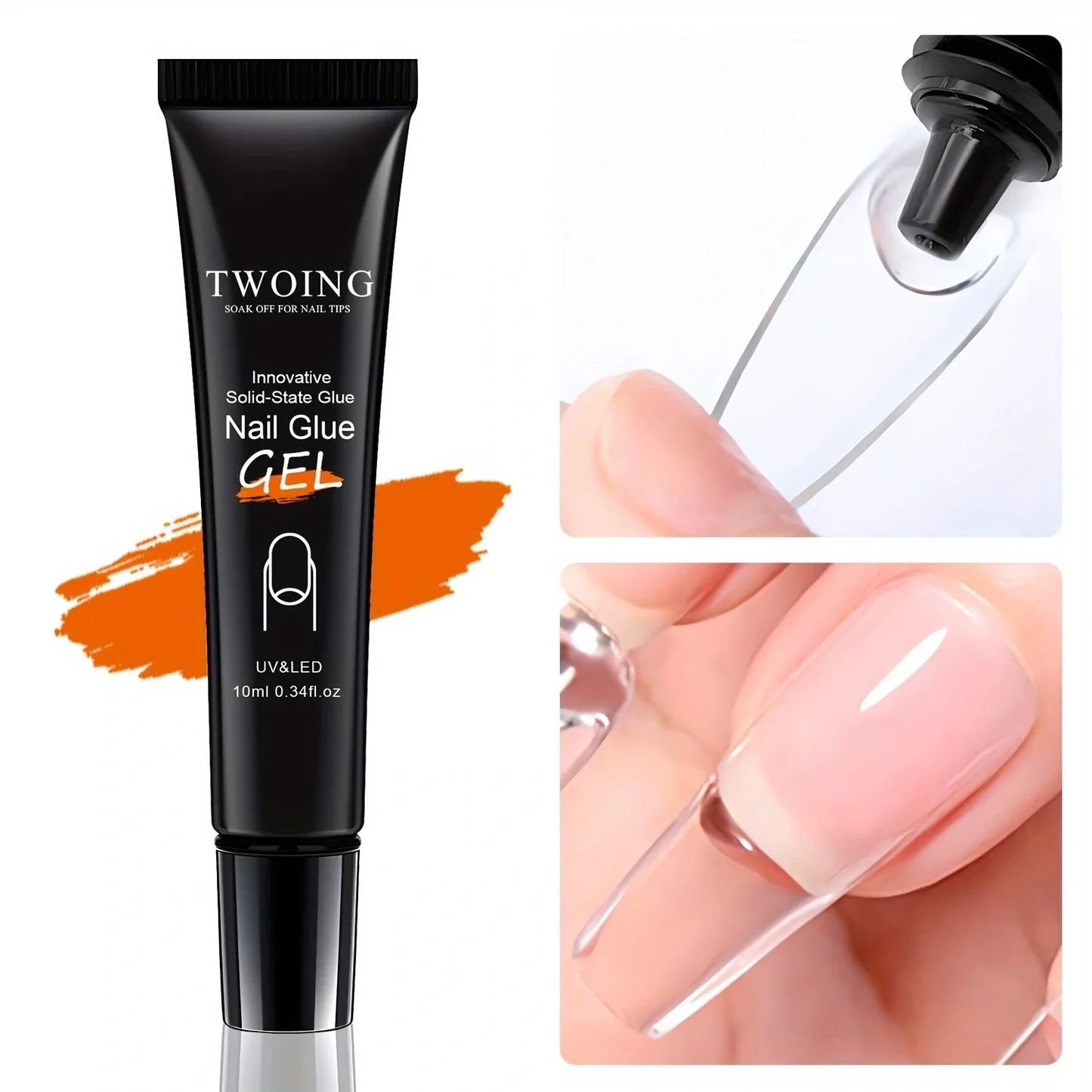 Solid Nail Glue Gel for Press-On Nails – Super Strong Acrylic Nail Gel for Manicure Extensions, Long-Lasting