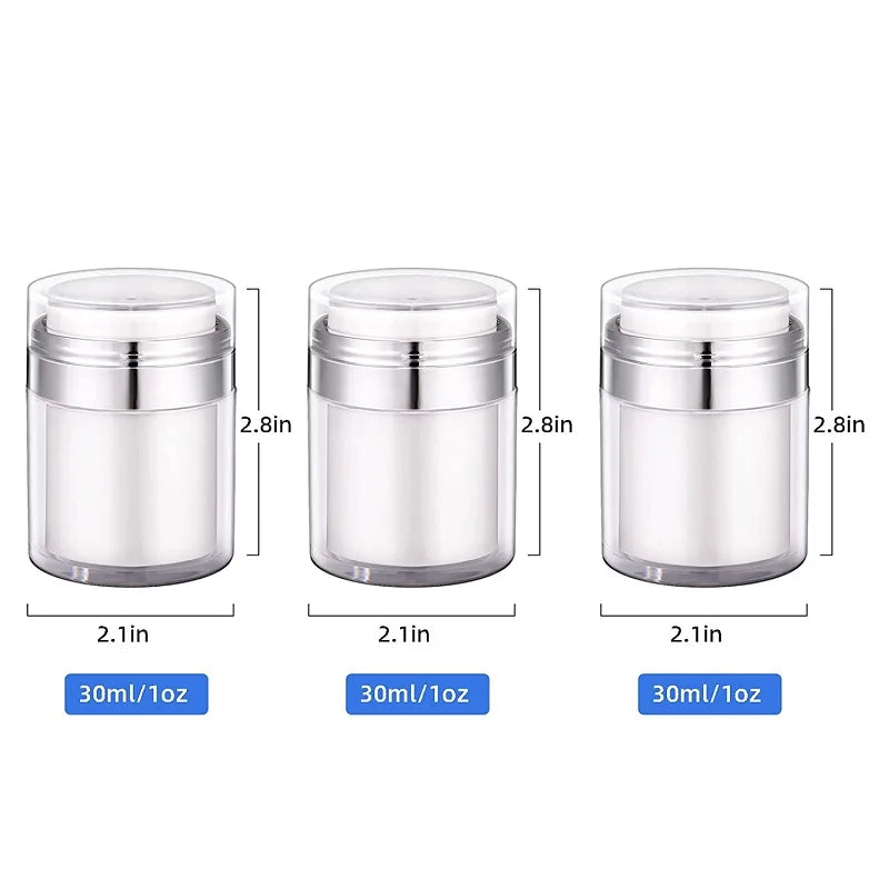 15/30/50g Empty Airless Pump Jar — Refillable Acrylic Vacuum Bottle for Makeup, Lotion & Cosmetics