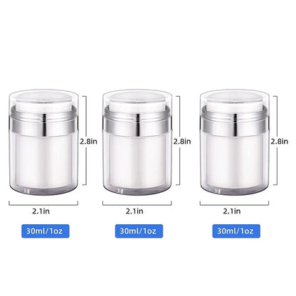 15/30/50g Empty Airless Pump Jar — Refillable Acrylic Vacuum Bottle for Makeup, Lotion & Cosmetics