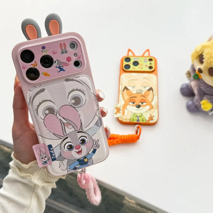 Cute 3D Nick & Judy Cartoon Phone Case – Protective Cover for iPhone 14/15/16/17 Series