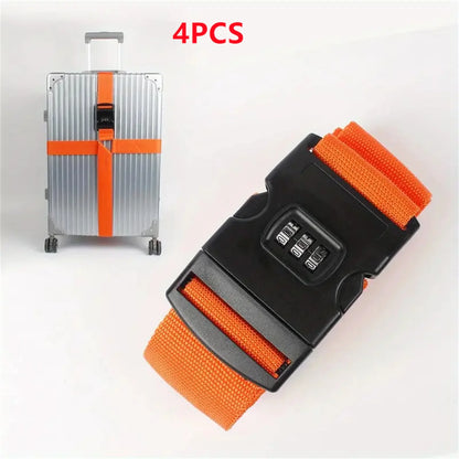 Adjustable Anti-Theft Luggage Strap — Password Lock Baggage Belt for Suitcase & Travel Bags