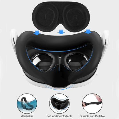 10-in-1 Soft Silicone Controller Case for Meta Quest 3/3S – Headset Grip Protector with Battery Cover, VR Accessory