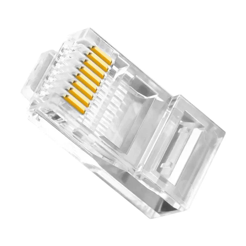 50PCS Cat6 RJ45 Connectors – Unshielded Network Cable Crystal Heads for Ethernet Cable Assembly