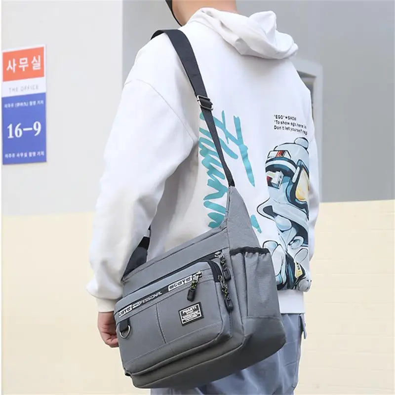 Men's Messenger Bag | Crossbody Shoulder Sling Pack | Waterproof Oxford Packs for Work Business | Small Satchel Purse