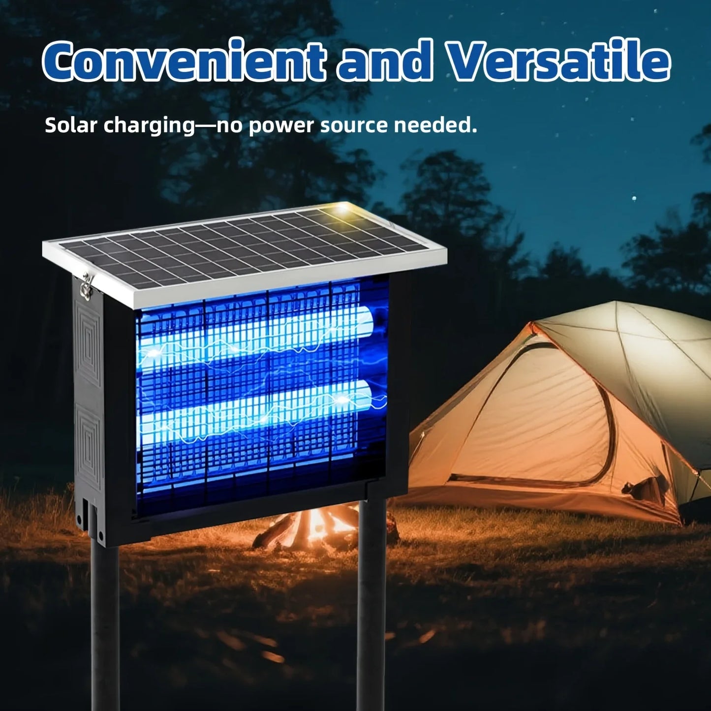 Solar Bug Zapper - Rechargeable Outdoor Mosquito Killer for Large Area Protection