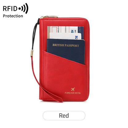 Fashionable RFID Passport Holder – PU Leather Front Pocket Wallet, Multifunctional Travel Accessories for Protection